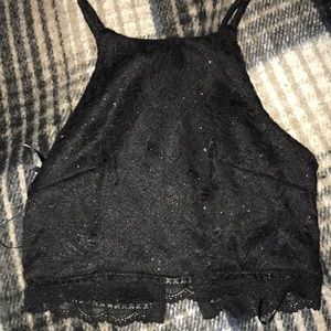 Lacy black crop top